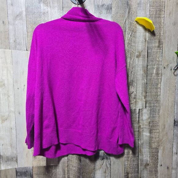 Eileen Fisher Magenta Cashmere Turtleneck Sweater - Picture 2 of 4